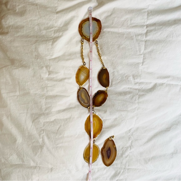 Vintage Agate Gold Chain Stone Necklace - Picture 9 of 9